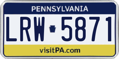 PA license plate LRW5871