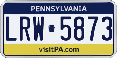 PA license plate LRW5873