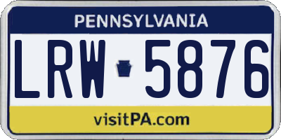 PA license plate LRW5876