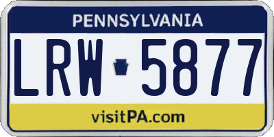 PA license plate LRW5877