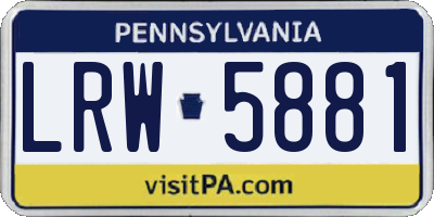 PA license plate LRW5881