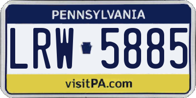 PA license plate LRW5885