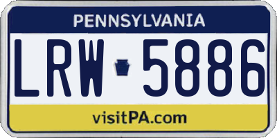 PA license plate LRW5886