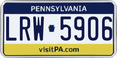 PA license plate LRW5906