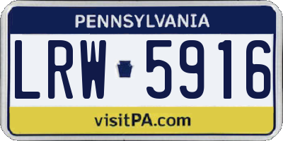 PA license plate LRW5916