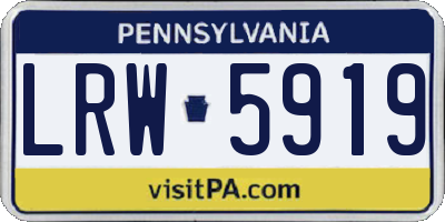 PA license plate LRW5919