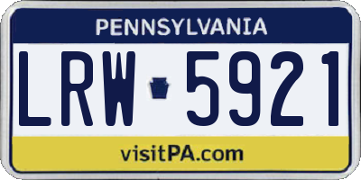 PA license plate LRW5921