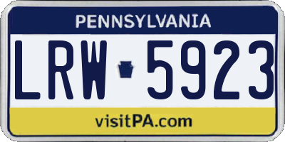 PA license plate LRW5923