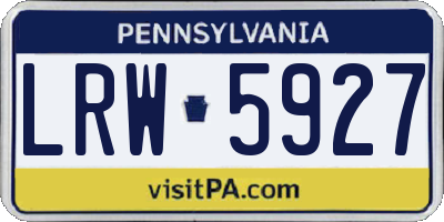PA license plate LRW5927