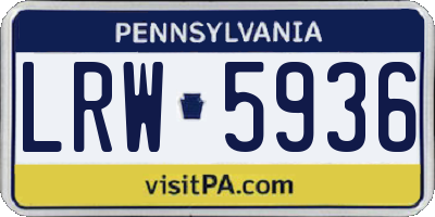 PA license plate LRW5936
