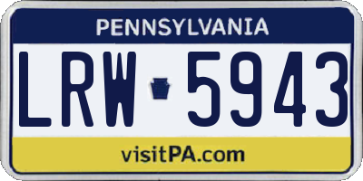 PA license plate LRW5943