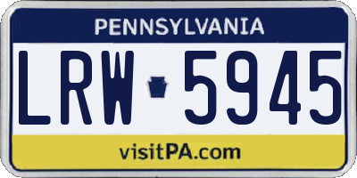 PA license plate LRW5945