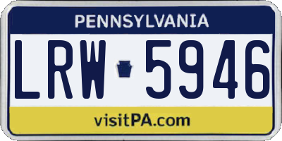 PA license plate LRW5946