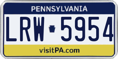 PA license plate LRW5954
