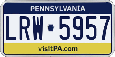 PA license plate LRW5957