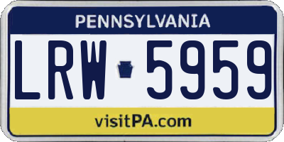 PA license plate LRW5959