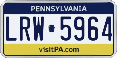 PA license plate LRW5964