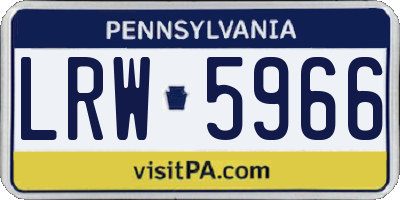 PA license plate LRW5966