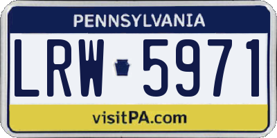 PA license plate LRW5971