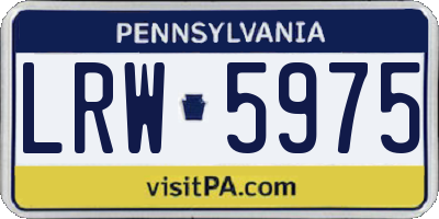 PA license plate LRW5975