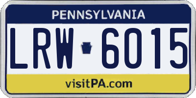 PA license plate LRW6015