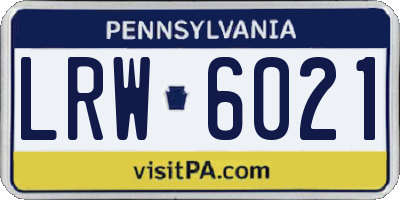 PA license plate LRW6021