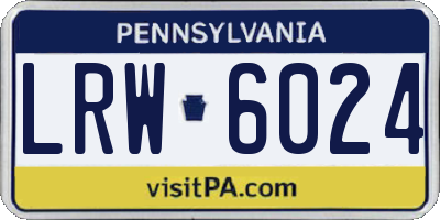 PA license plate LRW6024