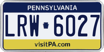 PA license plate LRW6027