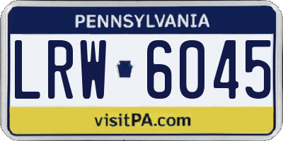 PA license plate LRW6045