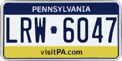 PA license plate LRW6047