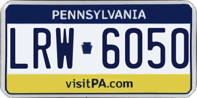PA license plate LRW6050