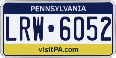 PA license plate LRW6052
