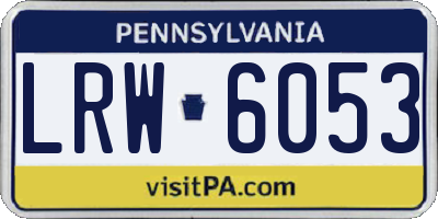PA license plate LRW6053