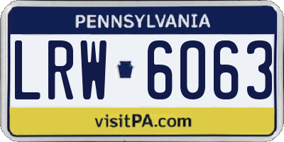 PA license plate LRW6063