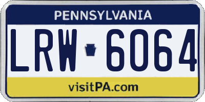 PA license plate LRW6064