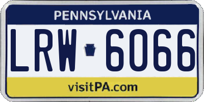 PA license plate LRW6066