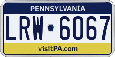 PA license plate LRW6067