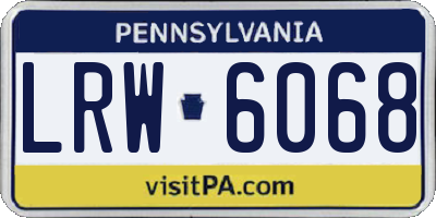 PA license plate LRW6068