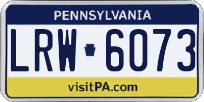 PA license plate LRW6073