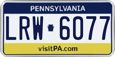PA license plate LRW6077