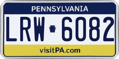 PA license plate LRW6082