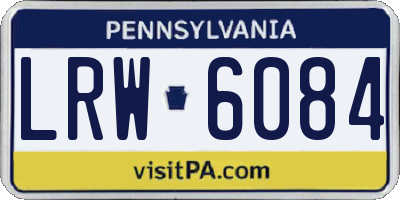PA license plate LRW6084