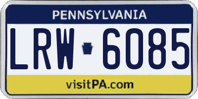 PA license plate LRW6085