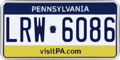 PA license plate LRW6086