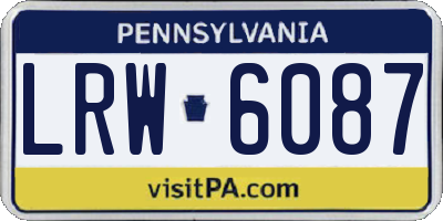 PA license plate LRW6087