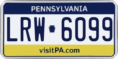PA license plate LRW6099