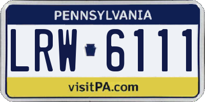 PA license plate LRW6111