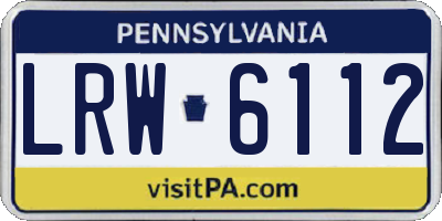 PA license plate LRW6112