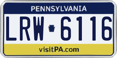 PA license plate LRW6116