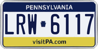 PA license plate LRW6117
